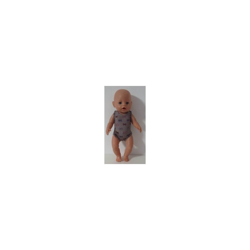 badpak bruin met strikjes baby born 43cm