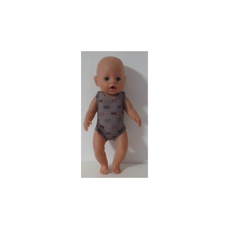 badpak bruin met strikjes baby born 43cm