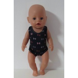 badpak zwart met strikjes baby born 43cm