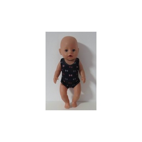 badpak zwart met strikjes baby born 43cm