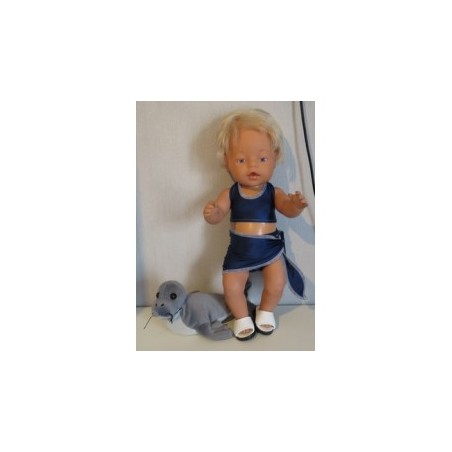 bikini donker blauw met omslagrokje baby born 43cm