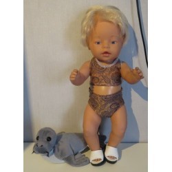 bikini bruin bewerkt baby born 43cm