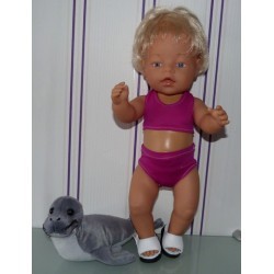 bikini donker roze baby born 43cm