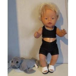 bikini zwart geblokt baby born 43cm
