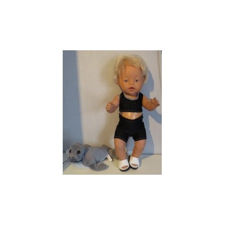 bikini zwart geblokt baby born 43cm