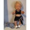 bikini zwart geblokt met omslagrokje baby born 43cm