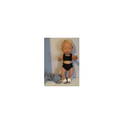 bikini zwart geblokt met omslagrokje baby born 43cm