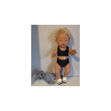 bikini zwart gebloemd baby born 43cm