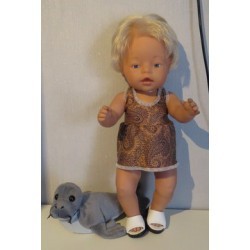 tankini bruin bewerkt baby born 43cm