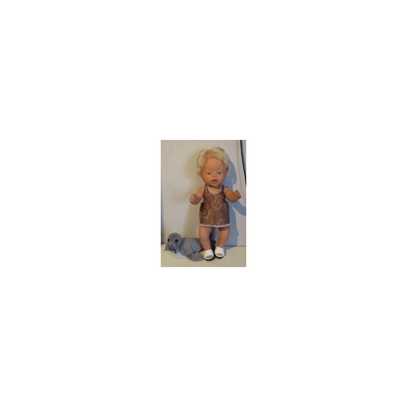 tankini bruin bewerkt baby born 43cm