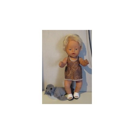 tankini bruin bewerkt baby born 43cm