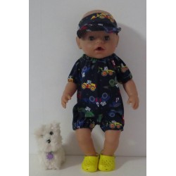 holiday outfitt donker blauw bouw  baby born 43cm