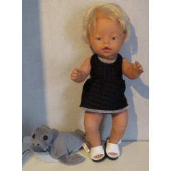tankini zwart geblokt baby born 43cm