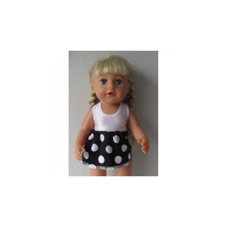 tankini wit met zwart polka dots baby born 43cm