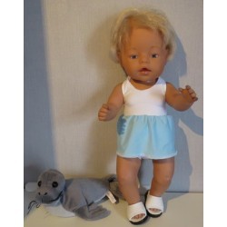 tankini wit met blauw baby born 43cm