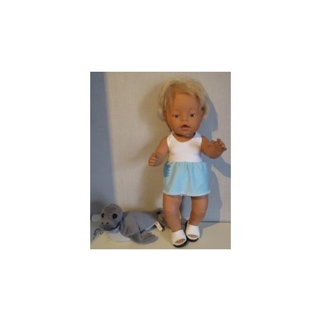 tankini wit met blauw baby born 43cm