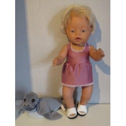 tankini oud roze met stippen baby born 43cm