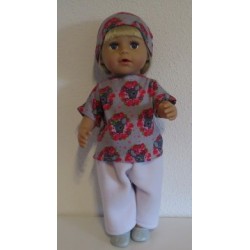 complete set lila met grijs hertje baby born 43cm