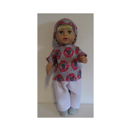 complete set lila met grijs hertje baby born 43cm
