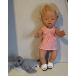 tankini zalm roze geblokt baby born 43cm