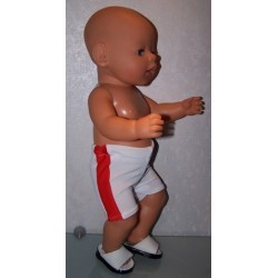 zwembroek wit met rood baby born 43cm