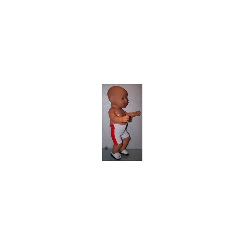 zwembroek wit met rood baby born 43cm