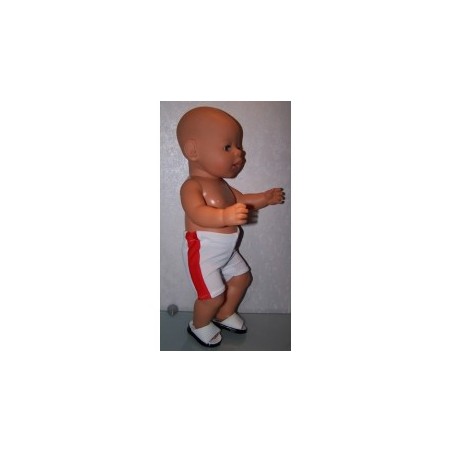 zwembroek wit met rood baby born 43cm