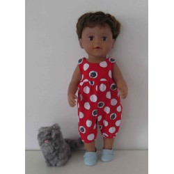 speelpakje rood polka dotd baby born 43cm