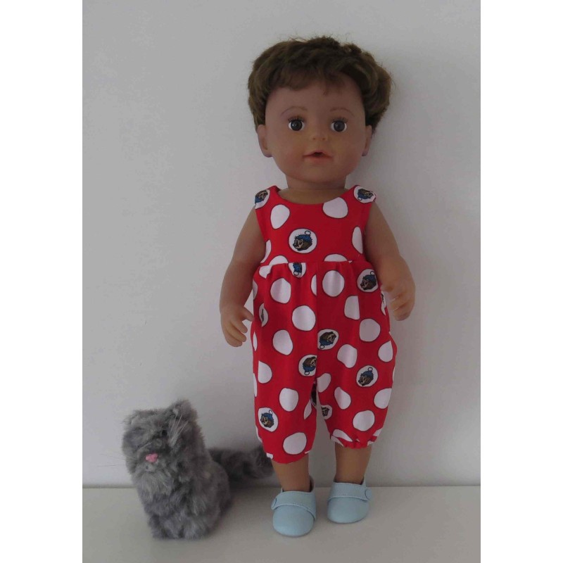 speelpakje rood polka dotd baby born 43cm