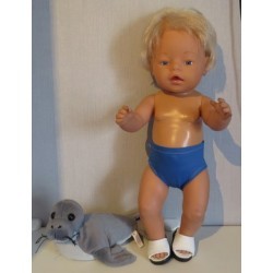 zwembroek hard blauw baby born 43cm