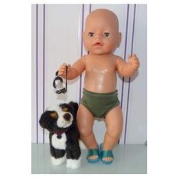 zwembroek leger groen baby born 43cm