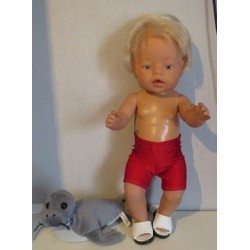 zwembroek rood glimmemd baby born 43cm