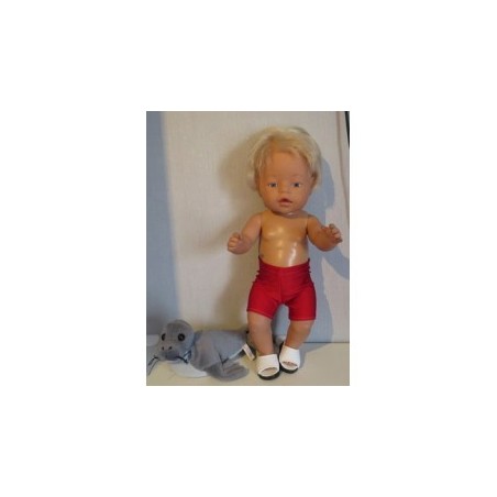 zwembroek rood glimmemd baby born 43cm