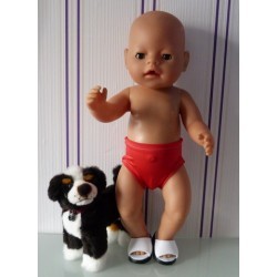 zwembroek rood glimmemd baby born 43cm