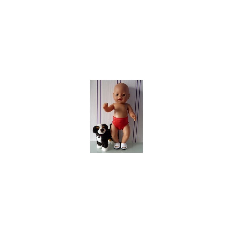 zwembroek rood glimmemd baby born 43cm