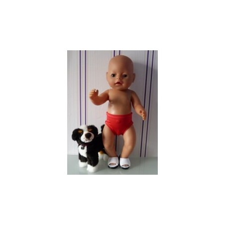 zwembroek rood glimmemd baby born 43cm