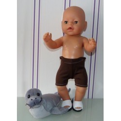 zwembroek donker bruin baby born 43cm