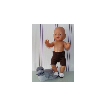 zwembroek donker bruin baby born 43cm