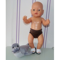 zwembroek donker bruin baby born 43cm