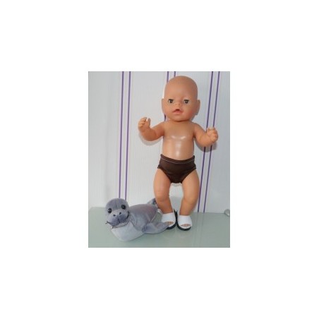 zwembroek donker bruin baby born 43cm