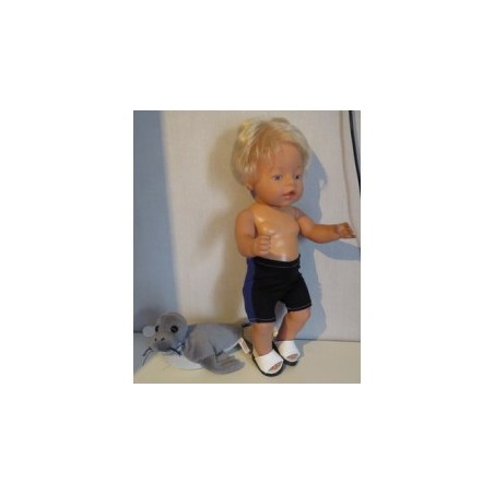 zwembroek zwart met blauw baby born 43cm