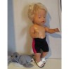 zwembroek zwart met hard roze baby born 43cm