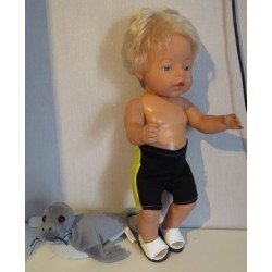 zwembroek zwart met geel baby born 43cm