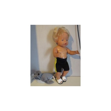 zwembroek zwart met geel baby born 43cm