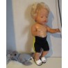zwembroek zwart met geel baby born 43cm