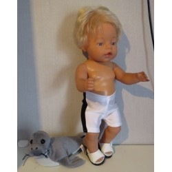zwembroek wit met zwart baby born 43cm