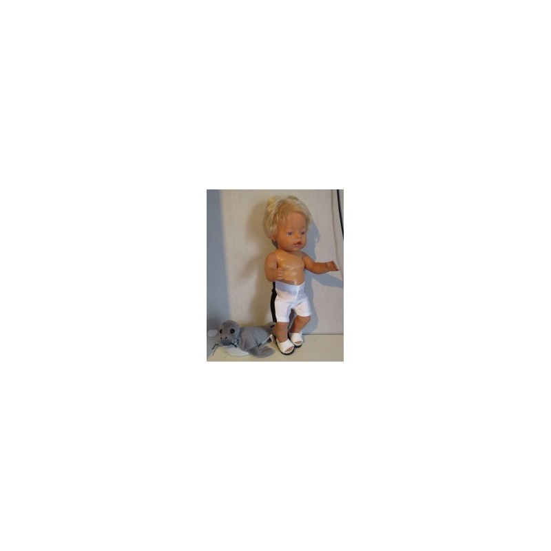 zwembroek wit met zwart baby born 43cm