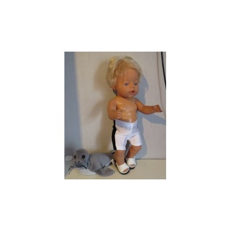 zwembroek wit met zwart baby born 43cm