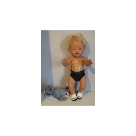zwembroek zwart met stippen baby born 43cm
