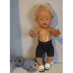 zwembroek zwart met stippen baby born 43cm